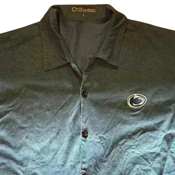 Penn State Men’s Button Up Lightweight Shirt Size Large Brand Chillwear Blue - Picture 2 of 3